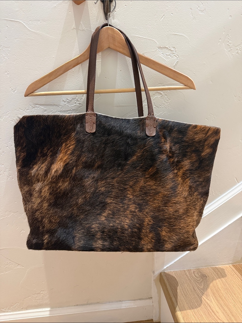 Origene Brindle Cowhide Hair-On-Hide Leather Tote Bag